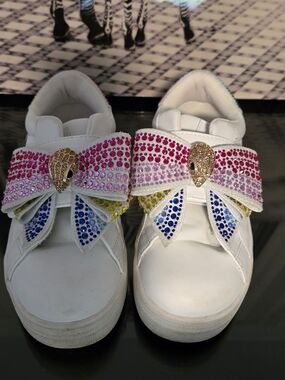 Kurt Geiger Mini Laney Bow Sneakers w Multicolor Crystal Accents